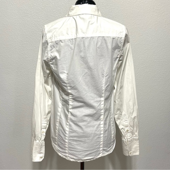 RE-5 100% Organic Cotton Woman White Long Sleeve Button Down Shirt Size M - Picture 5 of 12